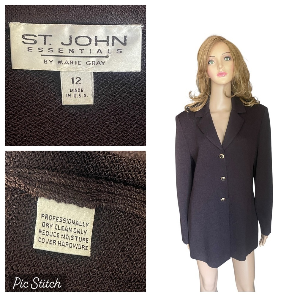 St john Essentials‎ knit brown blazer/jacket size 12